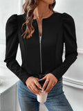 Zip Up Long Sleeve Jacket - Trendsi - Flyclothing LLC