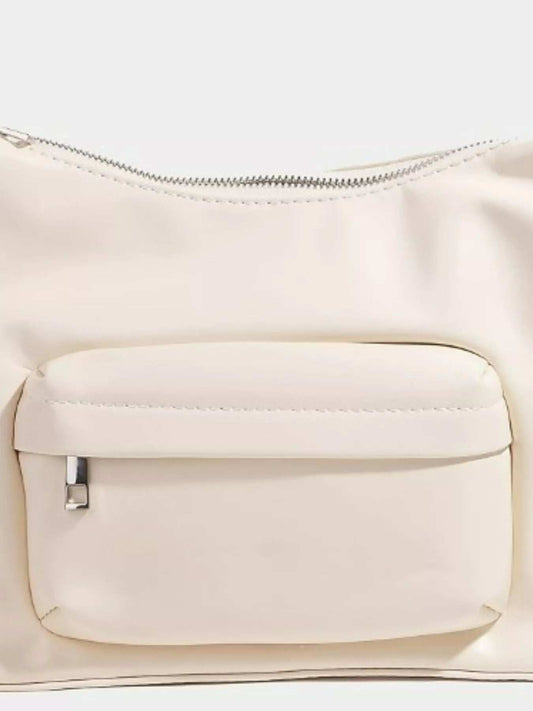Fame Glossy Faux Leather Shoulder Bag - Trendsi - Flyclothing LLC