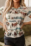 Western Fashion Mustang River Printed Mesh T Shirt - Trendsi - Flyclothing LLC