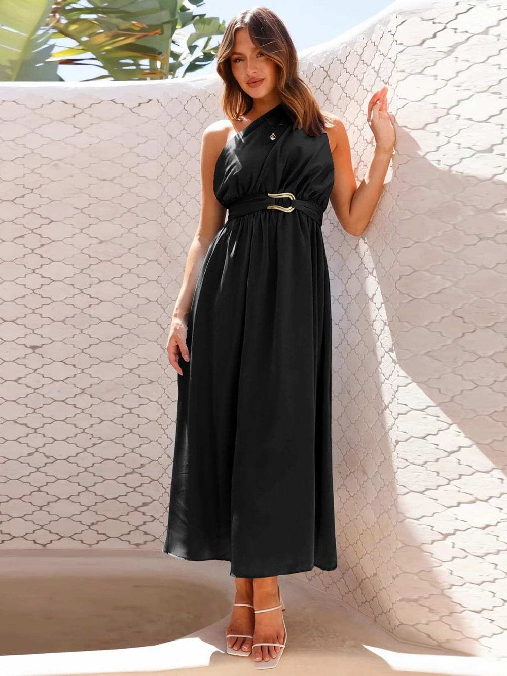 Single Shoulder Midi Dress - Trendsi - Flyclothing LLC