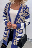 Leopard Open Front Long Sleeve Cardigan - Trendsi - Flyclothing LLC