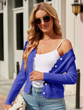 Button Up Long Sleeve Cardigan - Trendsi - Flyclothing LLC