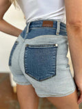Judy Blue Full Size Color Block Denim Shorts - Trendsi - Flyclothing LLC
