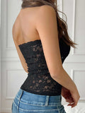 Devine Lace Tube Top - Trendsi - Flyclothing LLC