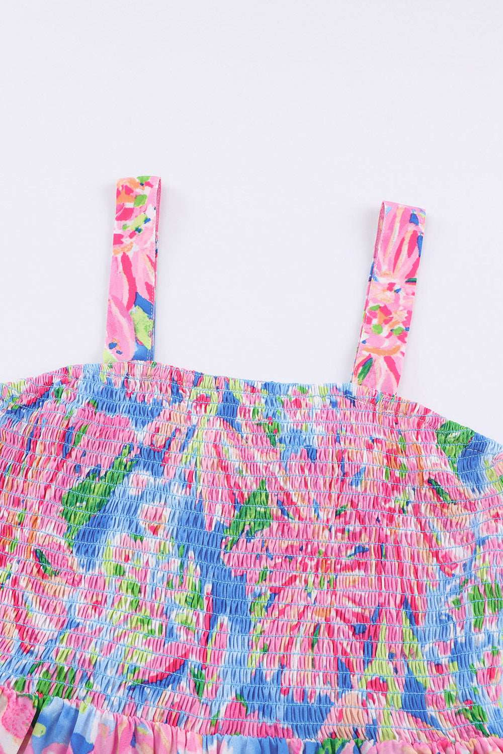 Floral Smocked Square Neck Jumpsuit with Pockets - Trendsi - Flyclothing LLC