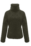 Fuzzy Turtleneck Long Sleeve Sweatshirt - Trendsi - Flyclothing LLC