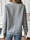 Quarter Zip Textured Long Sleeve Sweatshirt - Trendsi - Flyclothing LLC