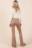 Mittoshop Stretchy Soft Elastic Waist Flare Pants - Trendsi - Flyclothing LLC