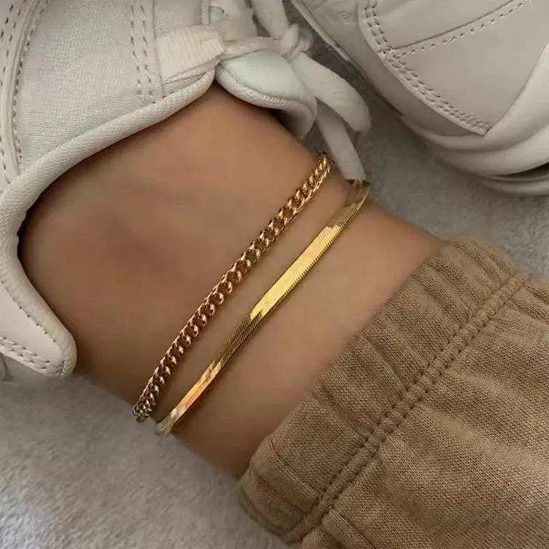 18K Gold-Plated Ankle Bracelet - Trendsi - Flyclothing LLC