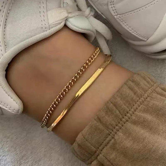 18K Gold-Plated Ankle Bracelet - Trendsi - Flyclothing LLC