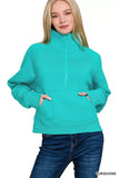 Zenana Fleece Half Zip Kangaroo Pocket Sweatshirts - Trendsi - Flyclothing LLC