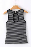 Striped Ribbed Round Neck Tank - Trendsi - Flyclothing LLC