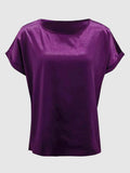 Round Neck Short Sleeve T-Shirt - Trendsi - Flyclothing LLC