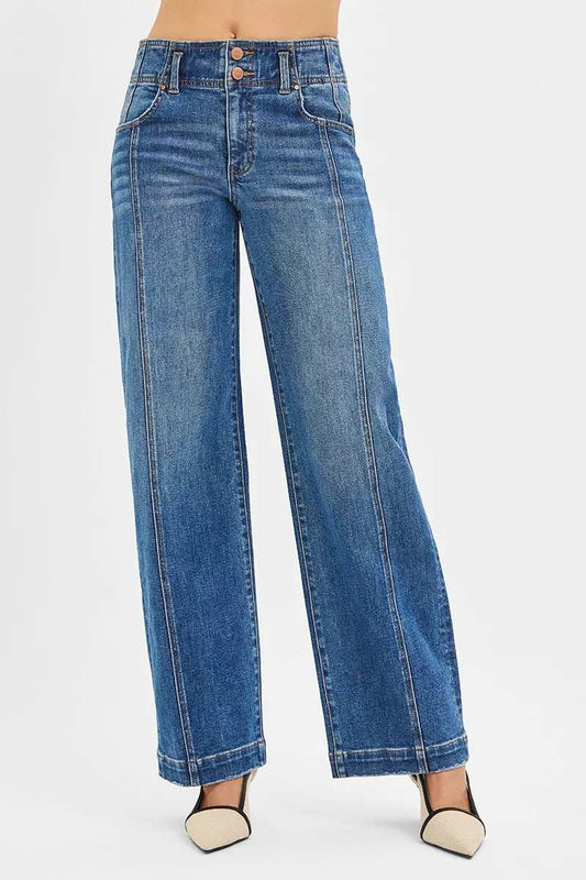 RISEN Mid Rise Fit Wide Baggy Jeans - Trendsi - Flyclothing LLC
