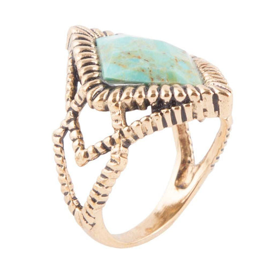 Diamond Days Blue Turquoise and Golden Ring - Barse Jewelry - Flyclothing LLC