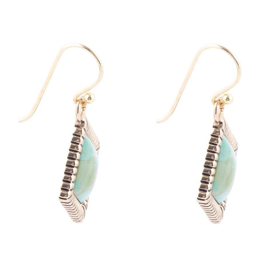 Diamond Days Blue Turquoise and Golden Earrings - Barse Jewelry - Flyclothing LLC