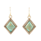 Diamond Days Blue Turquoise and Golden Earrings - Barse Jewelry - Flyclothing LLC