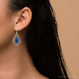 Dimond Blue Lapis Stone Golden Drop Earrings - Barse Jewelry - Flyclothing LLC