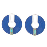 Discus Blue Turquoise and Leather Sterling Silver Earrings - Barse Jewelry - Flyclothing LLC
