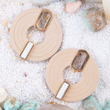 Discus Mother of Pearl Leather Earrings - Barse Jewelry - Flyclothing LLC