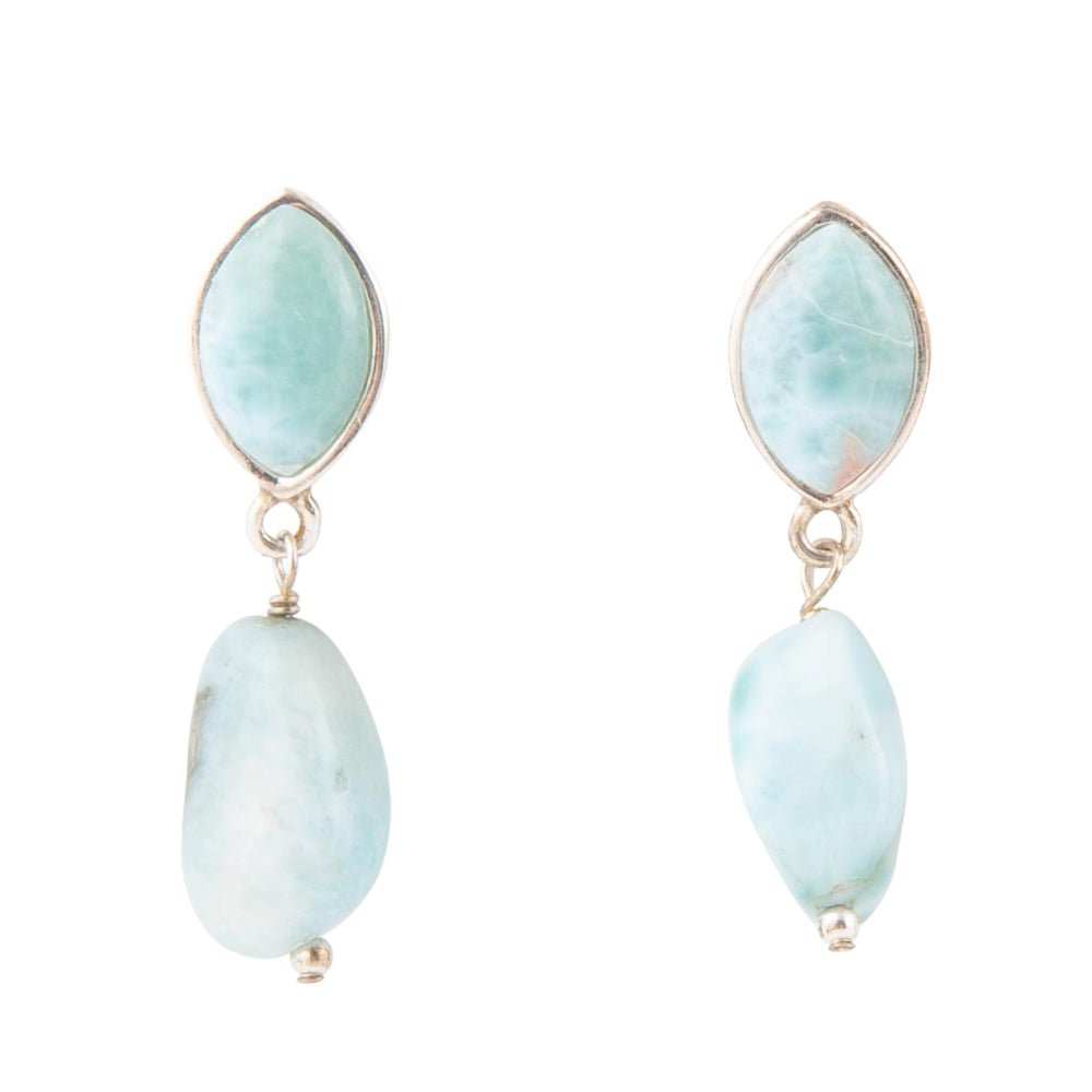 Dolce Blue Larimar and Sterling Silver Drop Earrings - Barse Jewelry - Flyclothing LLC