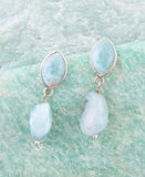 Dolce Blue Larimar and Sterling Silver Drop Earrings - Barse Jewelry - Flyclothing LLC