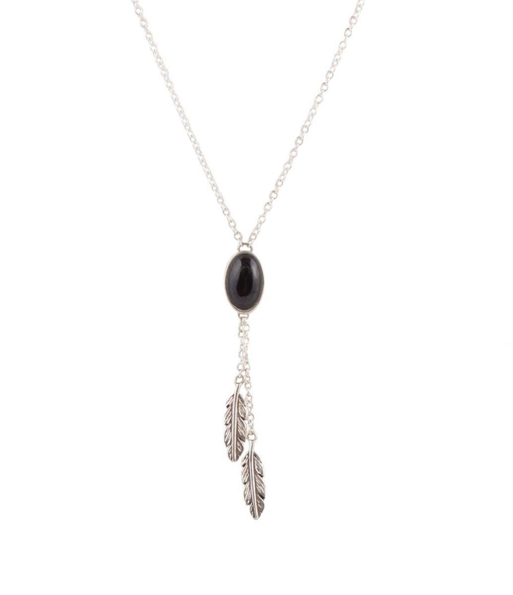 Double Or Nothing Quill Onyx and Sterling Silver Necklace - Barse Jewelry - Flyclothing LLC