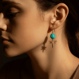 Dragonfly Blue Magnesite Golden Drop Earrings - Barse Jewelry - Flyclothing LLC