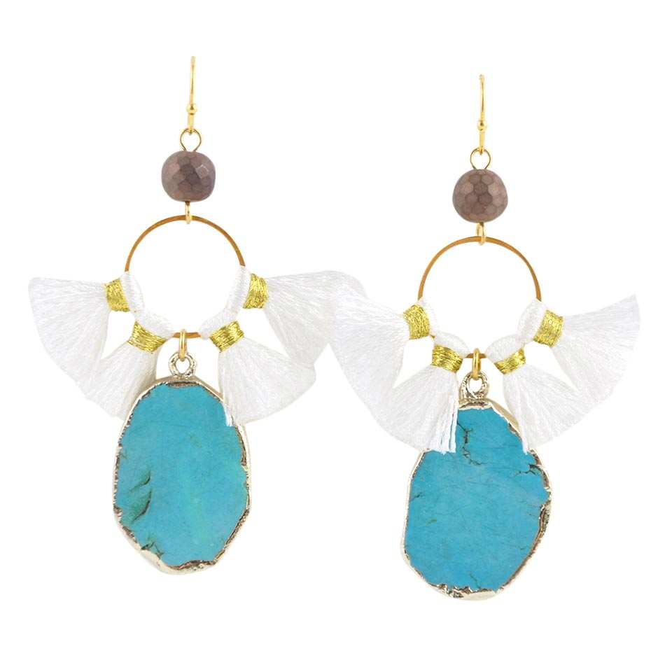 Dreamcatcher Earring-Turquoise Magnesite - Barse Jewelry - Flyclothing LLC
