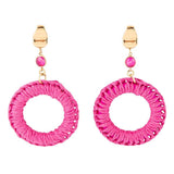 Dreams Pink Magenta Agate Woven Ring Golden Earrings - Barse Jewelry - Flyclothing LLC