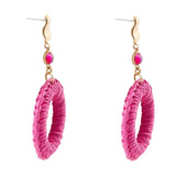 Dreams Pink Magenta Agate Woven Ring Golden Earrings - Barse Jewelry - Flyclothing LLC