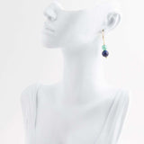 Dreamy Blue Lapis Green Golden Drop Earrings - Barse Jewelry - Flyclothing LLC