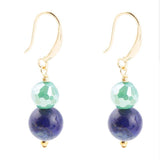 Dreamy Blue Lapis Green Golden Drop Earrings - Barse Jewelry - Flyclothing LLC