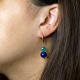 Dreamy Blue Lapis Green Golden Drop Earrings - Barse Jewelry - Flyclothing LLC