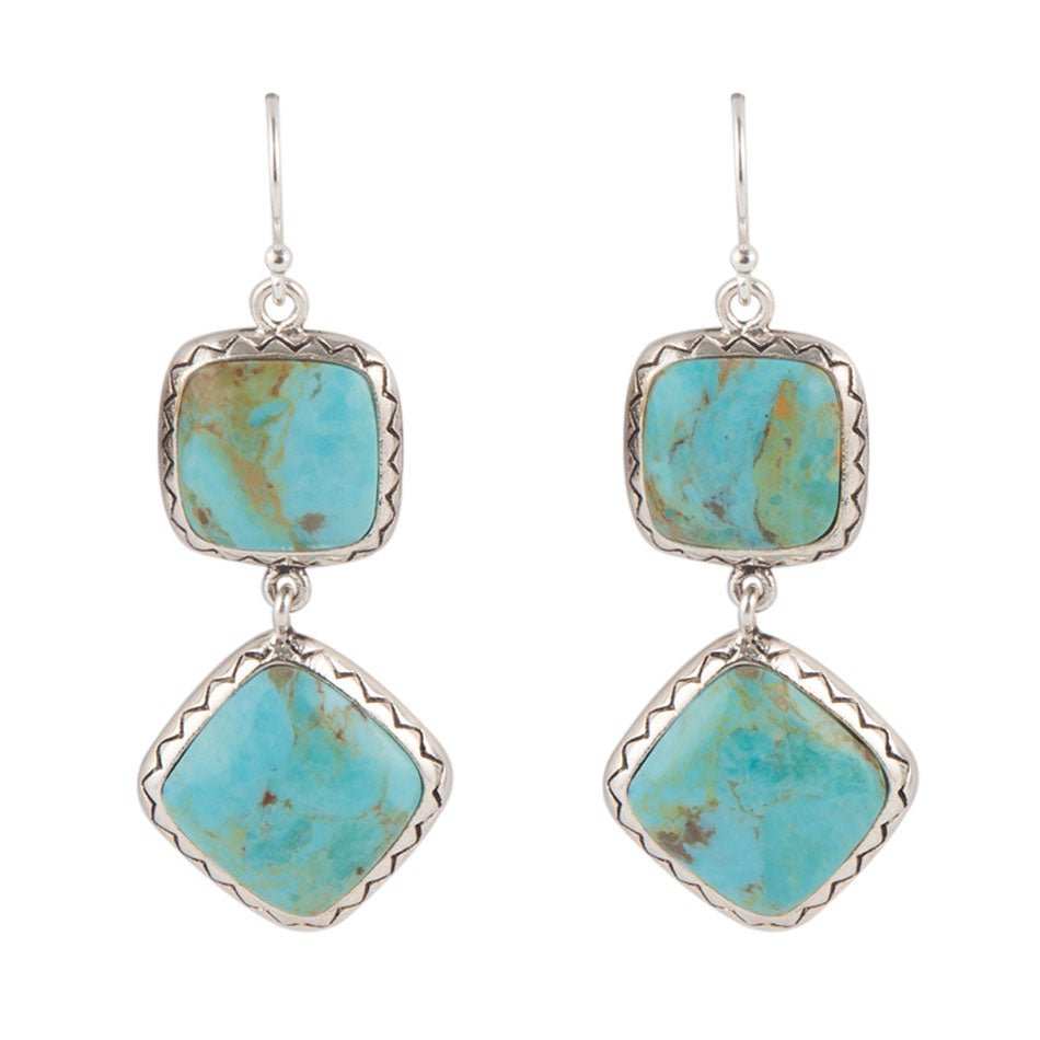 Drop Dead Gorgeous Blue Turquoise Sterling Silver Drop Earrings - Barse Jewelry - Flyclothing LLC