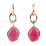 Drop Post Bordeaux Quartz Earrings - Barse Jewelry - Flyclothing LLC