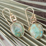 Drops of Blue Turquoise Golden Bronze Drop Earrings - Barse Jewelry - Flyclothing LLC