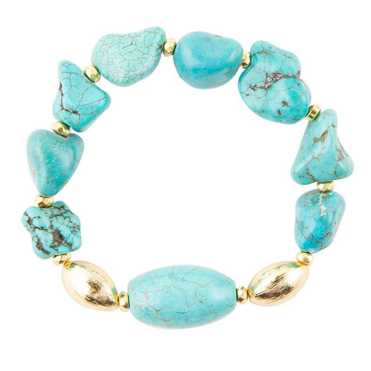 Durango Chunky Turquoise Stretch Bracelet - Barse Jewelry - Flyclothing LLC