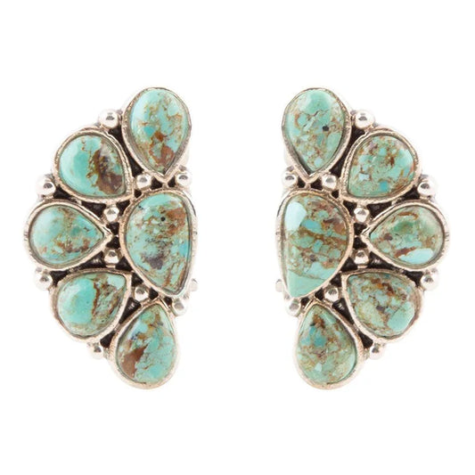 Durango Blue Turquoise Sterling Silver Clip Earrings - Barse Jewelry - Flyclothing LLC