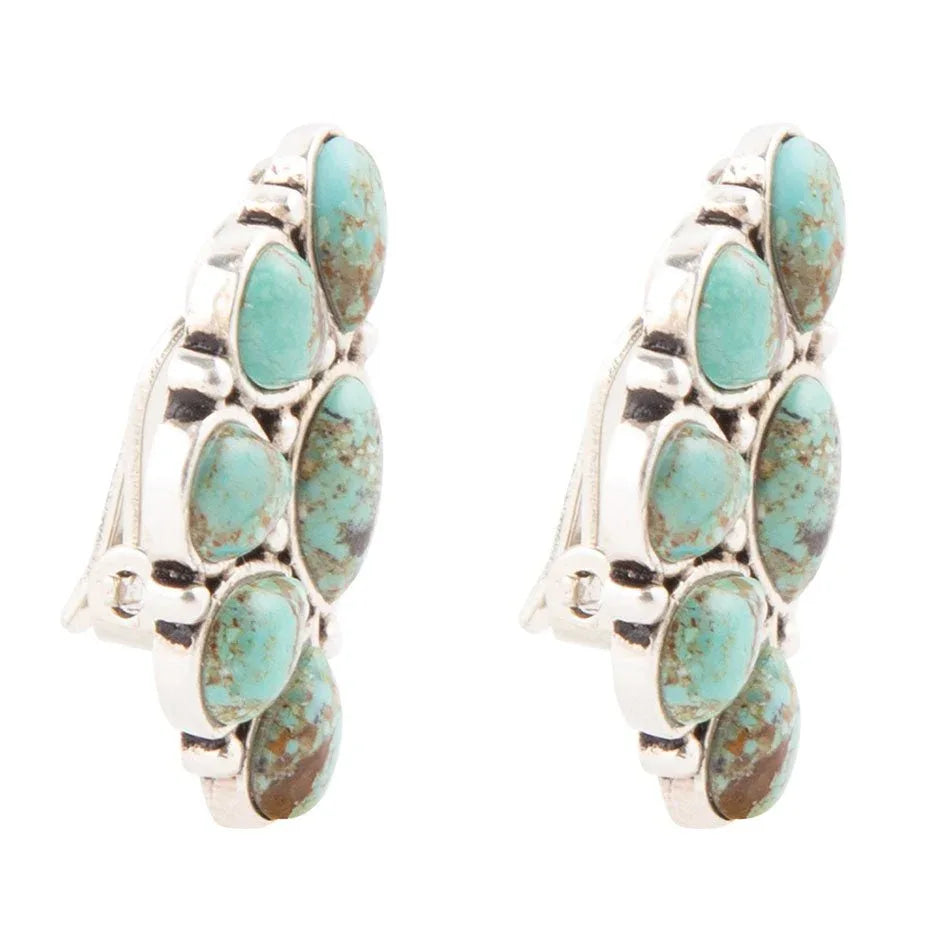 Durango Blue Turquoise Sterling Silver Clip Earrings - Barse Jewelry - Flyclothing LLC
