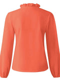 Full Size Ruffled V-Neck Long Sleeve Blouse - Trendsi - Flyclothing LLC