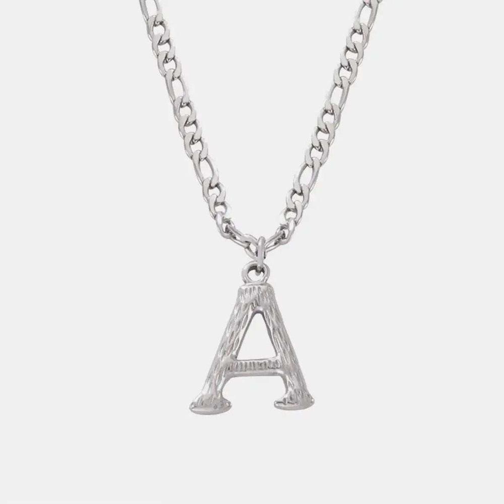 Titanium Steel Letter Pendant Necklace - Trendsi - Flyclothing LLC