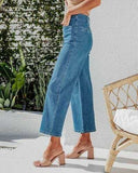 Button Fly Cropped Jeans with Pockets - Trendsi - Flyclothing LLC
