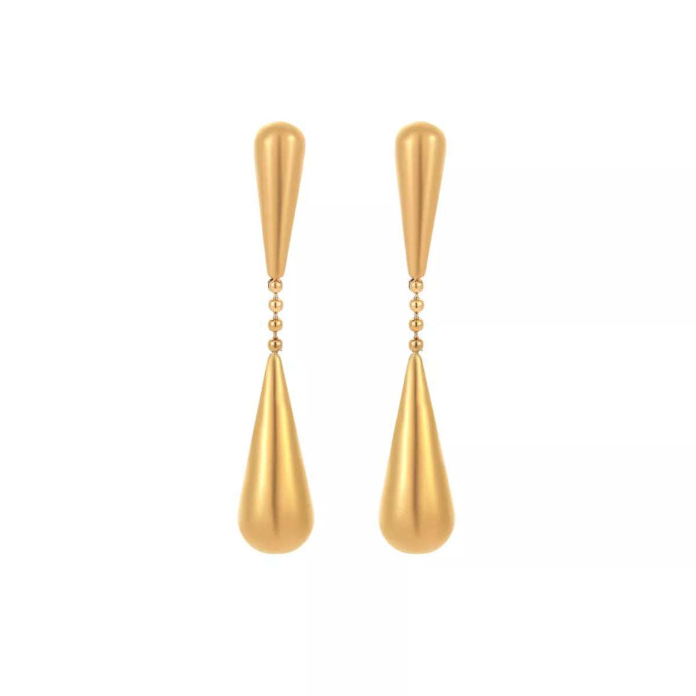 18K Gold-Plated Teardrop Drop Earrings - Trendsi - Flyclothing LLC