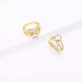 18K Gold-Plated Zircon Ring - Trendsi - Flyclothing LLC