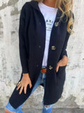 Full Size Button-Down Hooded Cardigan Plus Size - Trendsi - Flyclothing LLC