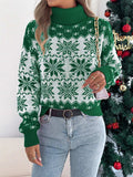 Christmas Snowflake Turtleneck Long Sleeve Sweater - Trendsi - Flyclothing LLC