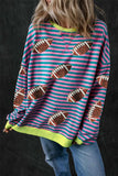 Striped Football Long Sleeve Sweatshirt - Trendsi - Flyclothing LLC