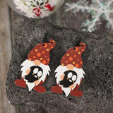 Point Hat Gnome Wooden Dangle Earrings - Trendsi - Flyclothing LLC