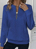 Quarter-Zip Long Sleeve Sweatshirt - Trendsi - Flyclothing LLC
